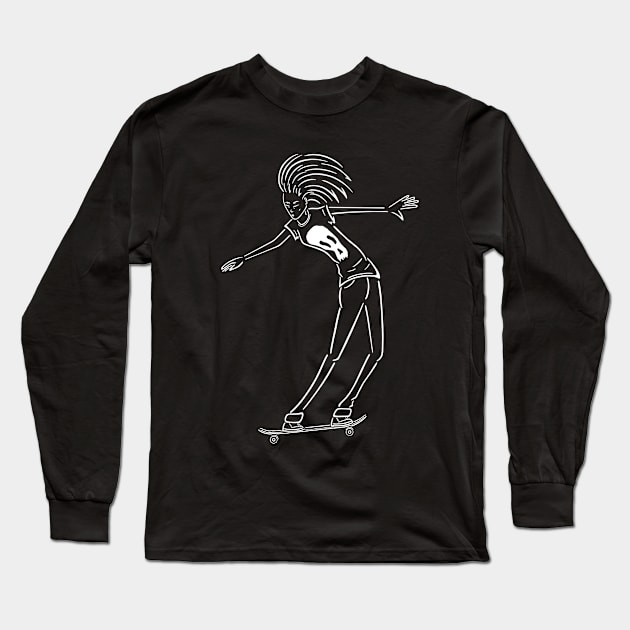 Minimal Skate Punk Girl Long Sleeve T-Shirt by derekdelloro